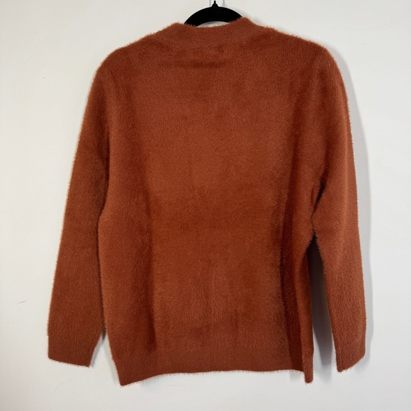 Antonella Italy Rust Brown Fuzzy Knit Sweater Women’s XL Cozy Fall Winter - Picture 8 of 10